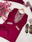 MODERN VICHITRA SILK SEQUENCE AND ZARI AND THREAD EMBROIDERY WORK TOP PALAZZO WITH DUPATTA CASUAL WEAR WHOLESALE PRICE ETHNIC GARMENT (2)