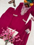 MODERN VICHITRA SILK SEQUENCE AND ZARI AND THREAD EMBROIDERY WORK TOP PALAZZO WITH DUPATTA CASUAL WEAR WHOLESALE PRICE ETHNIC GARMENT (2)