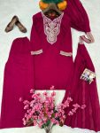MODERN VICHITRA SILK SEQUENCE AND ZARI AND THREAD EMBROIDERY WORK TOP PALAZZO WITH DUPATTA CASUAL WEAR WHOLESALE PRICE ETHNIC GARMENT (2)