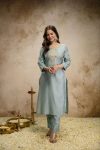 MODERN VISCOSE CHANDERI SEQUENCE CODING EMBROIDERY WORK TOP BOTTOM WITH DUPATTA FESTIVE WEAR WHOLESALE PRICE ETHNIC GARMENT (8)
