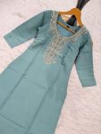 MODERN VISCOSE CHANDERI SEQUENCE CODING EMBROIDERY WORK TOP BOTTOM WITH DUPATTA FESTIVE WEAR WHOLESALE PRICE ETHNIC GARMENT (8)