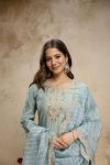 MODERN VISCOSE CHANDERI SEQUENCE CODING EMBROIDERY WORK TOP BOTTOM WITH DUPATTA FESTIVE WEAR WHOLESALE PRICE ETHNIC GARMENT (8)
