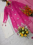 MODERN VISCOSE SILK SEQUENCE CODING EMBROIDERY WORK TOP PALAZZO WITH DUPATTA FESTIVE WEAR WHOLESALE PRICE ETHNIC GARMENT (10)