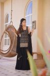 MOST PICKED GEORGETTE EMBROIDERY SEQUENCE WORK TOP SHARARA WITH DUPATTA WEDDING WEAR WHOLESALE PRICE ETHNIC GARMENT (3)
