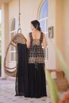 MOST PICKED GEORGETTE EMBROIDERY SEQUENCE WORK TOP SHARARA WITH DUPATTA WEDDING WEAR WHOLESALE PRICE ETHNIC GARMENT (3)