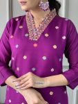 NEW ARRIVAL CHANDERI EMBROIDERY WORK TOP BOTTOM WITH DUPATTA CASUAL WEAR WHOLESALE PRICE ETHNIC GARMENT (19)