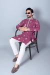 NEW ARRIVAL CHANDERI SILK THREAD WORK MEN’S KURTA PAYJAMA FESTIVE WEAR WHOLESALE PRICE ETHNIC GARMENT (3)