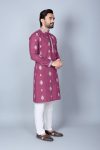 NEW ARRIVAL CHANDERI SILK THREAD WORK MEN’S KURTA PAYJAMA FESTIVE WEAR WHOLESALE PRICE ETHNIC GARMENT (3)