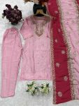 NEW ARRIVAL CHINON EMBROIDERY WORK TOP BOTTOM WITH DUPATTA FESTIVE WEAR WHOLESALE PRICE ETHNIC GARMENT (5)