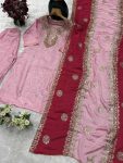 NEW ARRIVAL CHINON EMBROIDERY WORK TOP BOTTOM WITH DUPATTA FESTIVE WEAR WHOLESALE PRICE ETHNIC GARMENT (5)