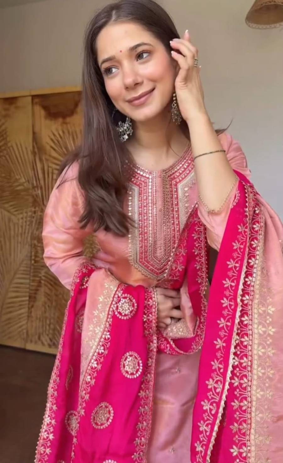 NEW ARRIVAL CHINON EMBROIDERY WORK TOP BOTTOM WITH DUPATTA FESTIVE WEAR WHOLESALE PRICE ETHNIC GARMENT (7)