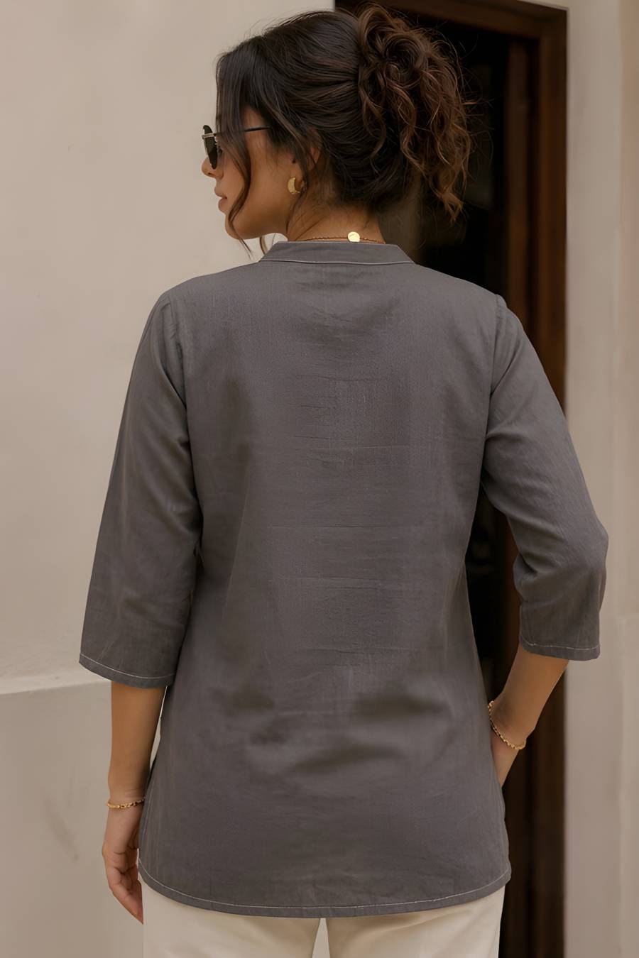 NEW ARRIVAL COTTON FLOWER PRINTED WORK TOP OFFICE WEAR WHOLESALE PRICE ETHNIC GARMENT (8)