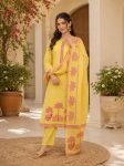 NEW ARRIVAL COTTON JACQUARD WORK TOP BOTTOM WITH DUPATTA OFFICE WEAR WHOLESALE PRICE ETHNIC GARMENT (5)