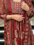 NEW ARRIVAL COTTON JAIPURI BAGRU PRINT WITH MIRROR WORK TOP BOTTOM WITH DUPATTA FESTIVE WEAR WHOLESALE PRICE ETHNIC GARMENT (10)