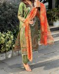 NEW ARRIVAL COTTON PRINT WITH EMBROIDERY SEQUENCE WORK TOP BOTTOM WITH DUPATTA CASUAL WEAR WHOLESALE PRICE ETHNIC GARMENT (3)
