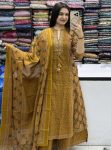 NEW ARRIVAL COTTON PRINT WORK TOP BOTTOM WITH DUPATTA YELLOW