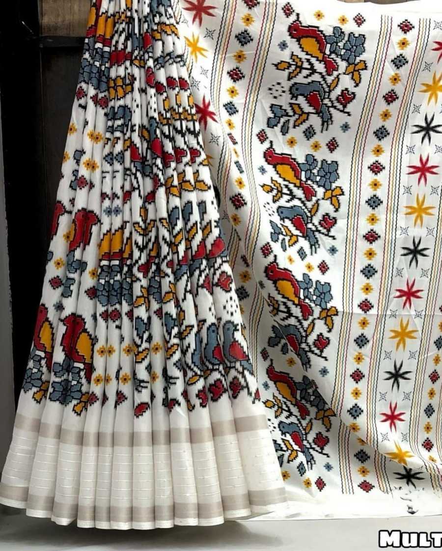 NEW ARRIVAL DOLA SILK ZARI WEAVING AND SEQUENCE WORK BORDER KALAMKARI PRINT WORK SAREE WITH UNSTITCHED BLOUSE FESTIVE WEAR WHOLESALE PRICE ETHNIC GARMENT (5)