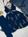 NEW ARRIVAL GEORGETTE SEQUENCE EMBROIDERY WORK GOWN BOTTOM WITH DUPATTA WEDDING WEAR WHOLESALE PRICE ETHNIC GARMENT (6)