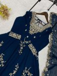 NEW ARRIVAL GEORGETTE SEQUENCE EMBROIDERY WORK GOWN BOTTOM WITH DUPATTA WEDDING WEAR WHOLESALE PRICE ETHNIC GARMENT (6)