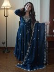 NEW ARRIVAL GEORGETTE SEQUENCE EMBROIDERY WORK GOWN BOTTOM WITH DUPATTA BLUE