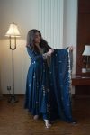 NEW ARRIVAL GEORGETTE SEQUENCE EMBROIDERY WORK GOWN BOTTOM WITH DUPATTA WEDDING WEAR WHOLESALE PRICE ETHNIC GARMENT (6)