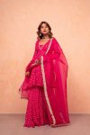 NEW ARRIVAL JACQUARD CHANDERI REAL MIRROR LACE WORK TOP PALAZZO WITH DUPATTA FESTIVE WEAR WHOLESALE PRICE ETHNIC GARMENT (15)