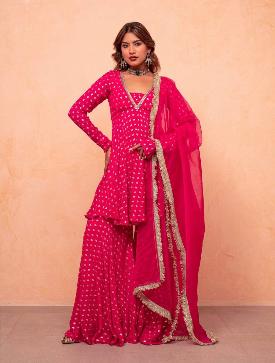 NEW ARRIVAL JACQUARD CHANDERI REAL MIRROR LACE WORK TOP PALAZZO WITH DUPATTA FESTIVE WEAR WHOLESALE PRICE ETHNIC GARMENT (15)