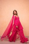 NEW ARRIVAL JACQUARD CHANDERI REAL MIRROR LACE WORK TOP PALAZZO WITH DUPATTA FESTIVE WEAR WHOLESALE PRICE ETHNIC GARMENT (15)