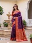 NEW ARRIVAL LICHI SILK JACQUARD WORK SAREE WITH UNSTITCHED BLOUSE FESTIVE WEAR WHOLESALE PRICE ETHNIC GARMENT (2)