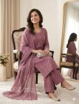 NEW ARRIVAL MUL CHANDERI HAND MIRROR WITH SEQUENCE EMBROIDERY AND CUTWORK TOP PALAZZO WITH DUPATTA FESTIVE WEAR WHOLESALE PRICE ETHNIC GARMENT (5)
