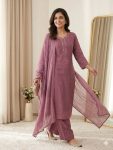 NEW ARRIVAL MUL CHANDERI HAND MIRROR WITH SEQUENCE EMBROIDERY AND CUTWORK TOP PALAZZO WITH DUPATTA FESTIVE WEAR WHOLESALE PRICE ETHNIC GARMENT (5)