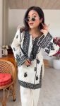 NEW ARRIVAL RAYON BUTTI SILK EMBROIDERY CHAIN STITCH WORK TOP PALAZZO SET CASUAL WEAR WHOLESALE PRICE ETHNIC GARMENT (6)