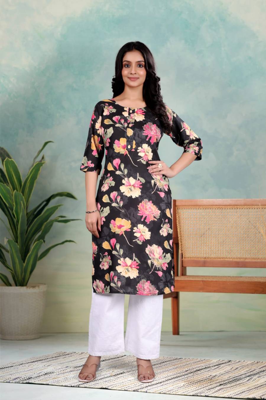 NEW ARRIVAL RAYON DIGITAL PRINT WORK ONLY KURTI DAILY WEAR WHOLESALE PRICE ETHNIC GARMENT (1)