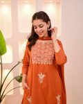 NEW ARRIVAL RAYON EMBROIDERY WORK TOP BOTTOM WITH DUPATTA FESTIVE WEAR WHOLESALE PRICE ETHNIC GARMENT (2)