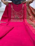 NEW ARRIVAL ROMAN SILK EMBROIDERY WORK TOP BOTTOM WITH DUPATTA FESTIVE WEAR WHOLESALE PRICE ETHNIC GARMENT (7)