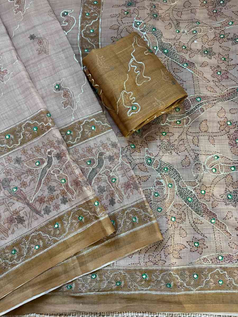 NEW ARRIVAL SHIMMER SILK DIGITAL PRINTED WITH AARI AND KHATLIWORK SAREE WITH UNSTITCHED BLOUSE WEDDING WEAR WHOLESALE PRICE ETHNIC GARMENT (6)