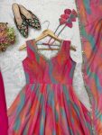NEW ARRIVAL TABBY ORGANZA MIRROR LACE WORK GOWN BOTTOM WITH DUPATTA FESTIVE WEAR WHOLESALE PRICE ETHNIC GARMENT (3)
