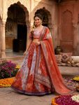 NEW ARRIVAL TABBY SILK DIGITAL PRINTED WITH  EMBROIDERY WORK LEHENGA CHOLI WITH DUPATTA RED