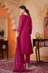 NEW ARRIVAL VICHITRA SILK EMBROIDERY, SEQUENCE & CODING WORK TOP BOTTOM WITH DUPATTA FESTIVE WEAR WHOLESALE PRICE ETHNIC GARMENT (2)
