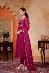 NEW ARRIVAL VICHITRA SILK EMBROIDERY, SEQUENCE & CODING WORK TOP BOTTOM WITH DUPATTA FESTIVE WEAR WHOLESALE PRICE ETHNIC GARMENT (2)