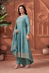 NEW ARRIVAL VICHITRA SILK EMBROIDERY, SEQUENCE & CODING WORK TOP BOTTOM WITH DUPATTA FESTIVE WEAR WHOLESALE PRICE ETHNIC GARMENT (8)