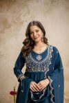 NEW ARRIVAL VICHITRA SILK SEQUENCE CODING EMBROIDERY WORK TOP BOTTOM WITH DUPATTA FESTIVE WEAR WHOLESALE PRICE ETHNIC GARMENT (18)