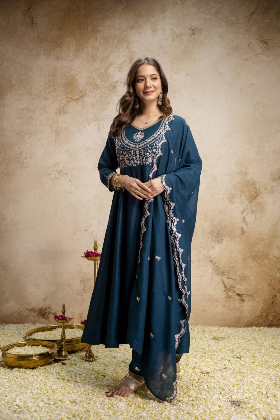NEW ARRIVAL VICHITRA SILK SEQUENCE CODING EMBROIDERY WORK TOP BOTTOM WITH DUPATTA FESTIVE WEAR WHOLESALE PRICE ETHNIC GARMENT (16)