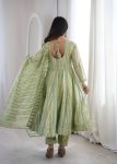 NEW ARRIVAL VISCOSE WEAVING JACQUARD REAL MIRROR LACE WORK GOWN BOTTOM WITH DUPATTA FESTIVAL WEAR WHOLESALE PRICE ETHNIC GARMENT (8)