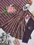 NEW ARRIVAL VISCOSE WEAVING JACQUARD REAL MIRROR LACE WORK GOWN BOTTOM WITH DUPATTA FESTIVAL WEAR WHOLESALE PRICE ETHNIC GARMENT (18)