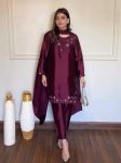 RICH LOOK AMERICAN SILK THREAD & SEQUENCE WORK TOP BOTTOM WITH DUPATTA FESTIVE WEAR WHOLESALE PRICE ETHNIC GARMENT (13)