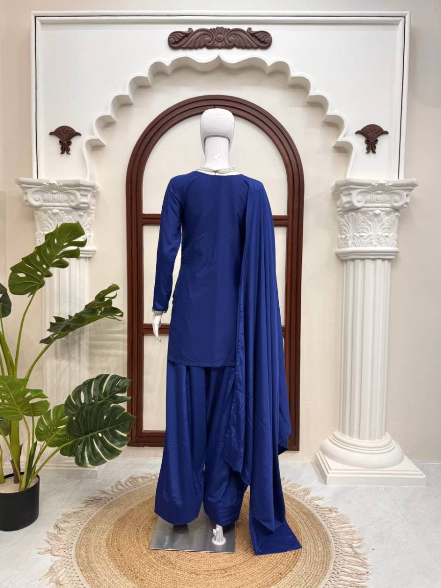 RICH LOOK AMERICAN SILK THREAD WITH SEQUENCE WORK TOP PATIYALA WITH DUPATTA FESTIVE WEAR WHOLESALE PRICE ETHNIC GARMENT (19)
