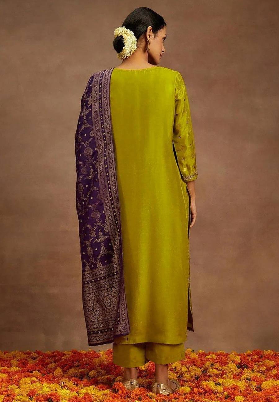 RICH LOOK ART SILK WEAVING WORK TOP BOTTOM WITH DUPATTA FESTIVE WEAR WHOLESALE PRICE ETHNIC GARMENT (4)