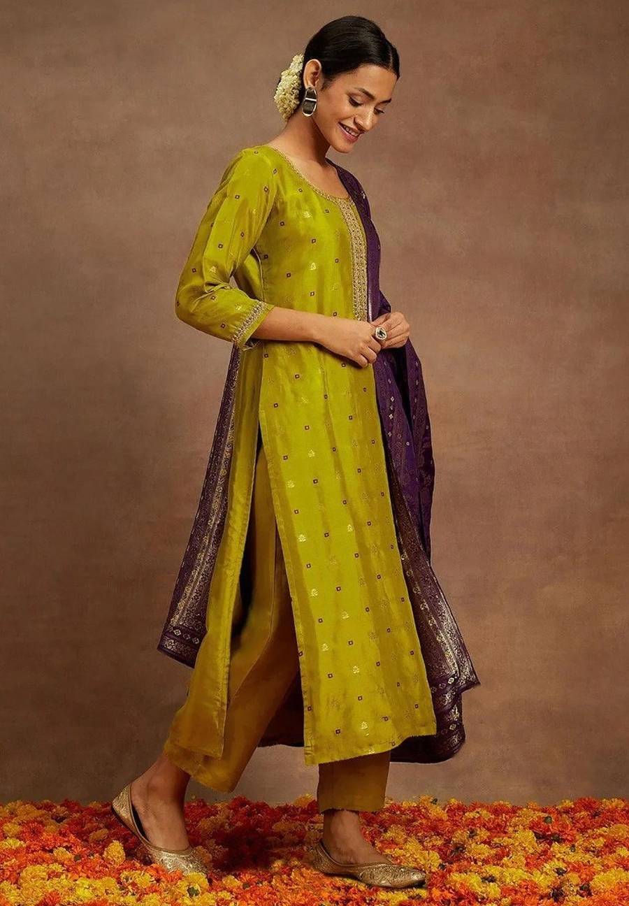 RICH LOOK ART SILK WEAVING WORK TOP BOTTOM WITH DUPATTA FESTIVE WEAR WHOLESALE PRICE ETHNIC GARMENT (5)
