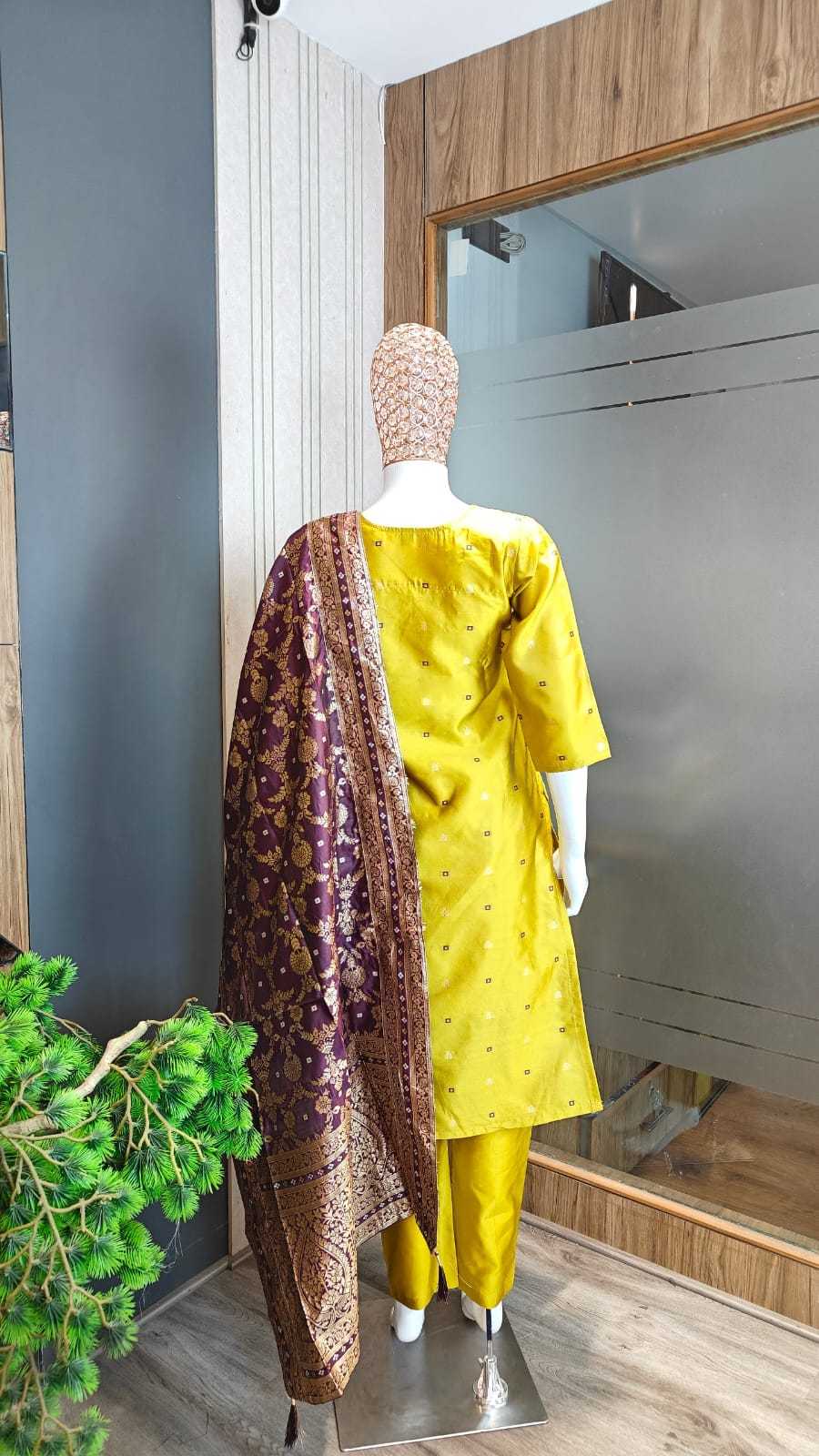 RICH LOOK ART SILK WEAVING WORK TOP BOTTOM WITH DUPATTA FESTIVE WEAR WHOLESALE PRICE ETHNIC GARMENT (6)